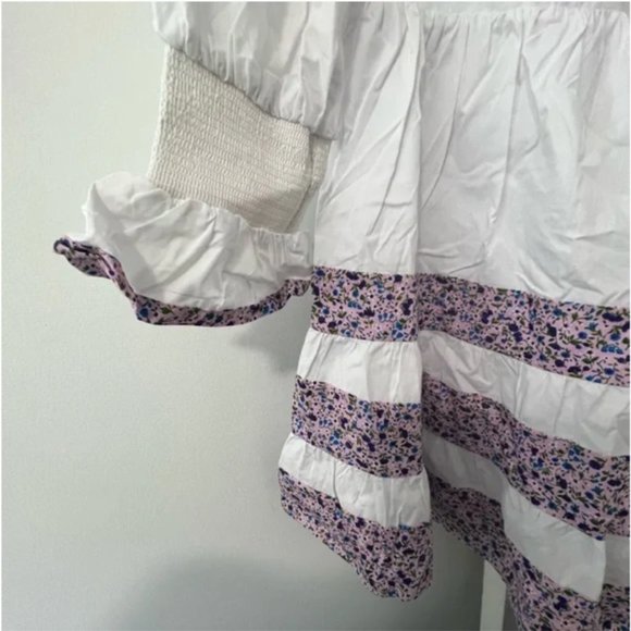 Purple Floral Tiered Fran Mini Dress  POMANDER PLACE by Tuckernuck Size M - Picture 6 of 6